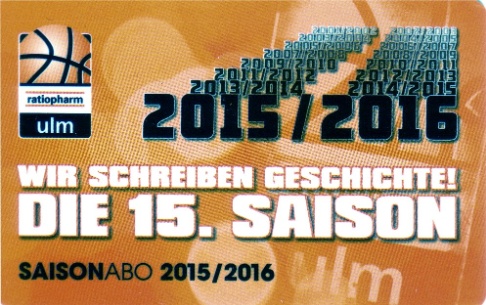 ratiopharm ulm - Dauerkarte 2015-2016